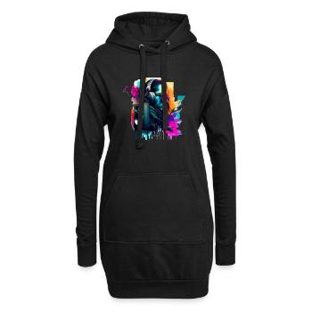 Le DJ - Sweat-shirt à capuche long Femme - noir - Devant