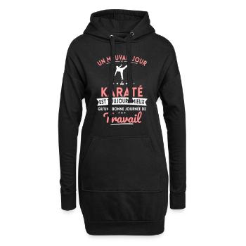 Mauvais jour de karaté mieux que journée travail - Sweat-shirt à capuche long Femme - noir - Devant