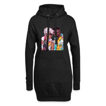 Le cœur de l’anime saute les battements - Sweat-shirt à capuche long Femme - noir - Devant