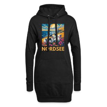 Moutons de la mer du Nord Allemagne du Nord Basse-Saxe - Sweat-shirt à capuche long Femme - noir - Devant
