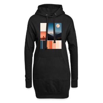 Montagnes - Sweat-shirt à capuche long Femme - noir - Devant