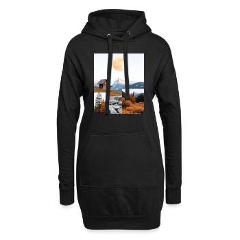 Hütte. - Hoodie-Kleid - Schwarz - Vorne
