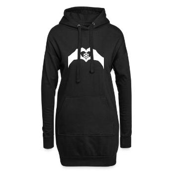 L'amour de la neige - Sweat-shirt à capuche long Femme - noir - Devant