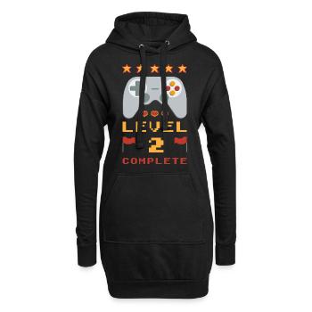 2e anniversaire Niveau 2 Terminé - Sweat-shirt à capuche long Femme - noir - Devant