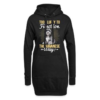Too fluffy to function the Havanese way - Hoodie-Kleid - Schwarz - Vorne