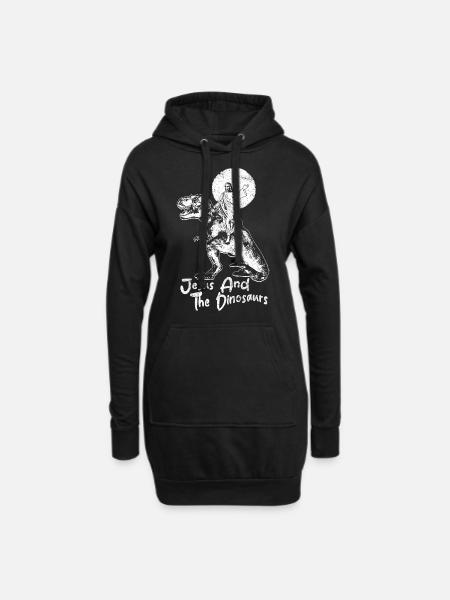 Lustige Tiere - Hoodie-Kleid - Schwarz