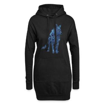 Wolf - Sweat-shirt à capuche long Femme - noir - Devant