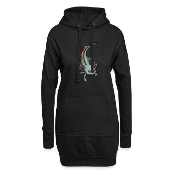 Axolotl Salamander - Hoodie-Kleid - Schwarz - Vorne