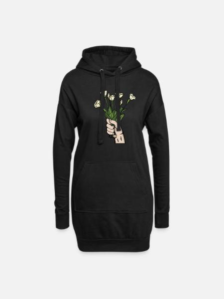 Florist Floristik - Hoodie-Kleid - Schwarz