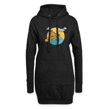 Capybara capybara rongeur - Sweat-shirt à capuche long Femme - noir - Devant