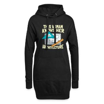 Architekt - Hoodie-Kleid - Schwarz - Vorne