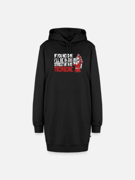 Posaune - Hoodie-Kleid - Schwarz