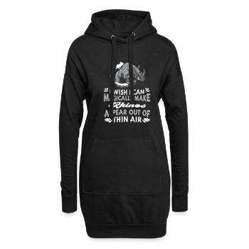 Rhino Nashorn - Hoodie-Kleid - Schwarz - Vorne