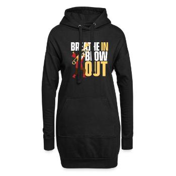 Posaune - Hoodie-Kleid - Schwarz - Vorne