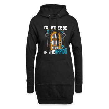 Rafting Wildwasser Kanu Kajak - Hoodie-Kleid - Schwarz - Vorne