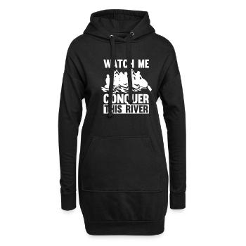Rafting Wildwasser Kanu Kajak - Hoodie-Kleid - Schwarz - Vorne
