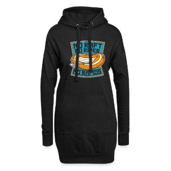 Rafting Wildwasser Kanu Kajak - Hoodie-Kleid - Schwarz - Vorne