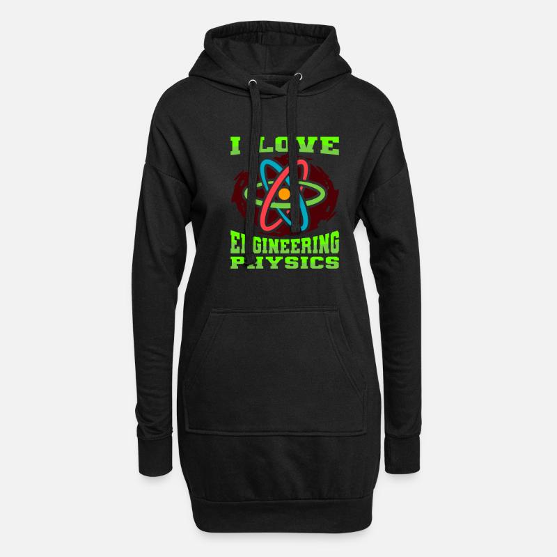 Physik Physiker - Hoodie-Kleid - Schwarz