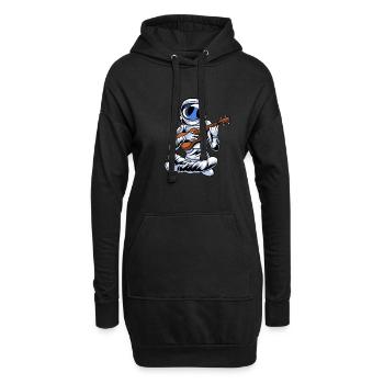 Astronaute ukulélé - Sweat-shirt à capuche long Femme - noir - Devant