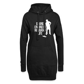 Ingénieur du son Ingénieur du son mari - Sweat-shirt à capuche long Femme - noir - Devant