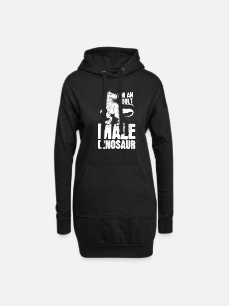 Dinosaur Adult dinosaur - Hoodie Dress - black
