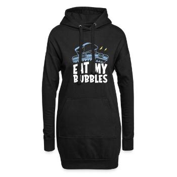 Ponton bateau mange mes bulles - Sweat-shirt à capuche long Femme - noir - Devant
