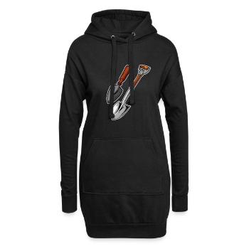 Jardin de jardinier amateur - Sweat-shirt à capuche long Femme - noir - Devant