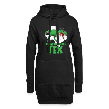 Dinosaure Dinosaure adulte - Sweat-shirt à capuche long Femme - noir - Devant