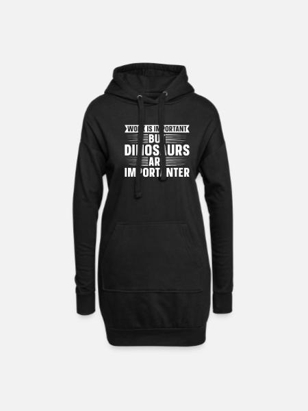 Dinosaurier Erwachsener Dinosaurier - Hoodie-Kleid - Schwarz