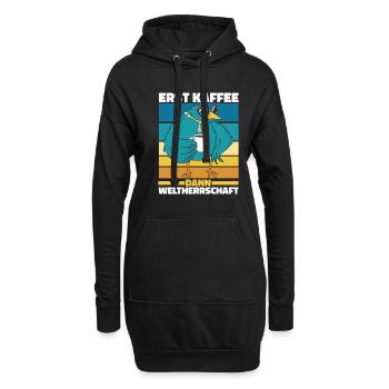 Vogel Ornithologe Kaffee Sonnenbrille - Hoodie-Kleid - Schwarz - Vorne