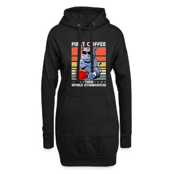 Nilpferd Flusspferd Kaffee-Sonnenbrille - Hoodie-Kleid - Schwarz - Vorne