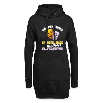 Couple d’acteurs de théâtre - Sweat-shirt à capuche long Femme - noir - Devant