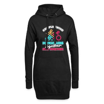 Triathlon Triathlet Paar - Hoodie-Kleid - Schwarz - Vorne