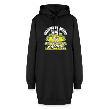 Paire de limonade - Sweat-shirt à capuche long Femme - noir - Devant