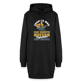 Paire de guitares acoustiques - Sweat-shirt à capuche long Femme - noir - Devant