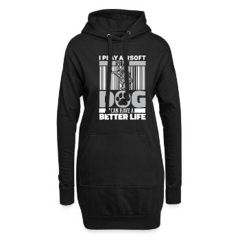 Airsoft Chien - Sweat-shirt à capuche long Femme - noir - Devant