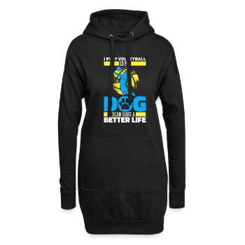 Volleyball Volleyball Volleyball Joueur Chien - Sweat-shirt à capuche long Femme - noir - Devant