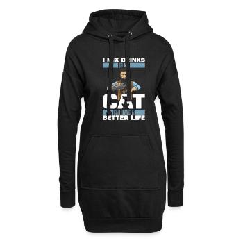 Barman Barman Cat Barman - Sweat-shirt à capuche long Femme - noir - Devant