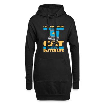 Data Science Data Analyst Katze - Hoodie-Kleid - Schwarz - Vorne