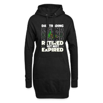 Day Trading Day Trader à la retraite - Sweat-shirt à capuche long Femme - noir - Devant