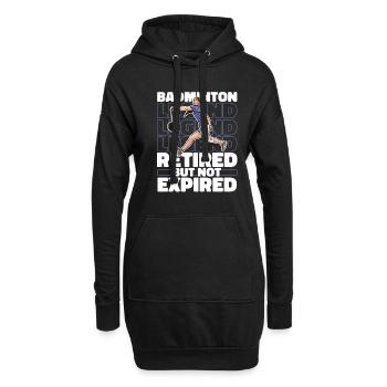 Badminton Federball Im Ruhestand - Hoodie-Kleid - Schwarz - Vorne
