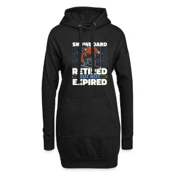 Snowboard Snowboarder Pensioner - Hoodie Dress - black - Front
