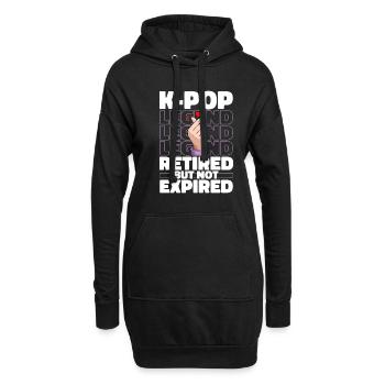 K Pop Kpop Korean Pop Im Ruhestand - Hoodie-Kleid - Schwarz - Vorne
