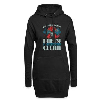 Peintre Vernisseur Lustig - Sweat-shirt à capuche long Femme - noir - Devant