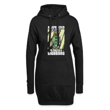 Robotique Ai Robot Drôle - Sweat-shirt à capuche long Femme - noir - Devant