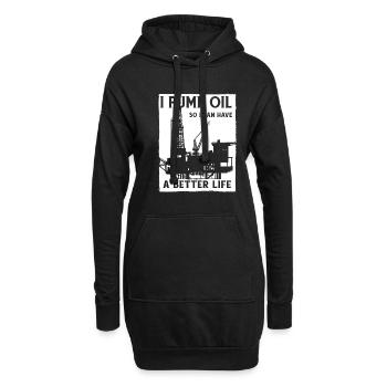 Ölfeld Bohrinsel Pumpe - Hoodie-Kleid - Schwarz - Vorne