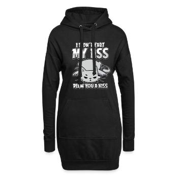 Katze I Didnt Fart My Butt Blew You A Kiss - Hoodie-Kleid - Schwarz - Vorne