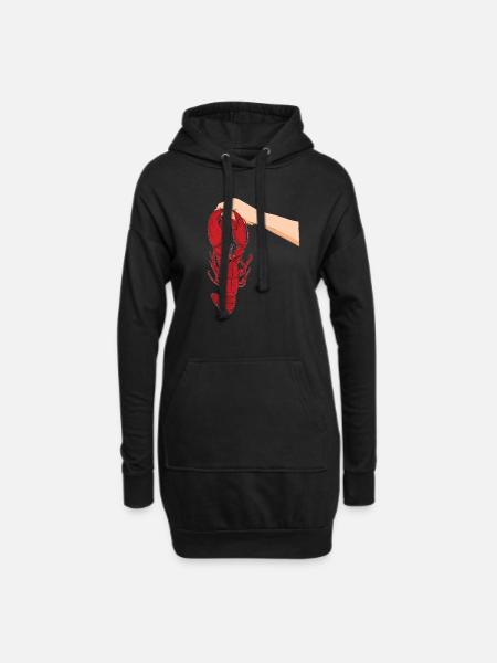 Hummer Lobster - Hoodie-kjole - sort