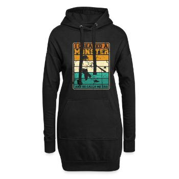 Papa softball - Sweat-shirt à capuche long Femme - noir - Devant