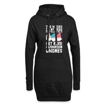 Champignons cueilleurs de champignons Drôle de nain de champignons - Sweat-shirt à capuche long Femme - noir - Devant